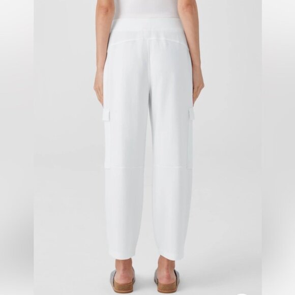 Eileen Fisher Washable Flex Ponte Cargo Lantern Pant in Color Ivory - Picture 3 of 6